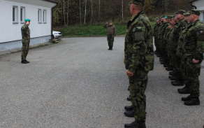 Nástup pěší roty na zahájení výcviku DRILL II